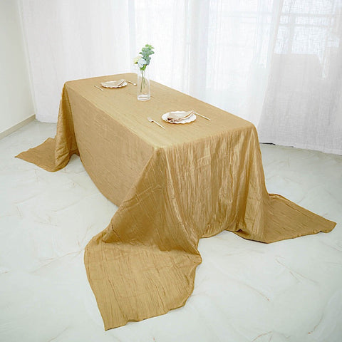 90x156 in Metallic Crinkled Taffeta Rectangular Tablecloth