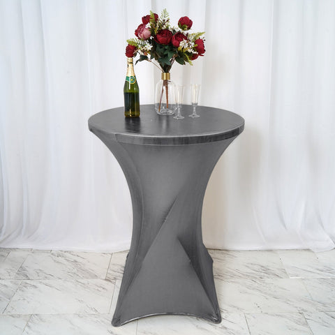 Metallic Cocktail Table Cover Fitted Spandex Tablecloth