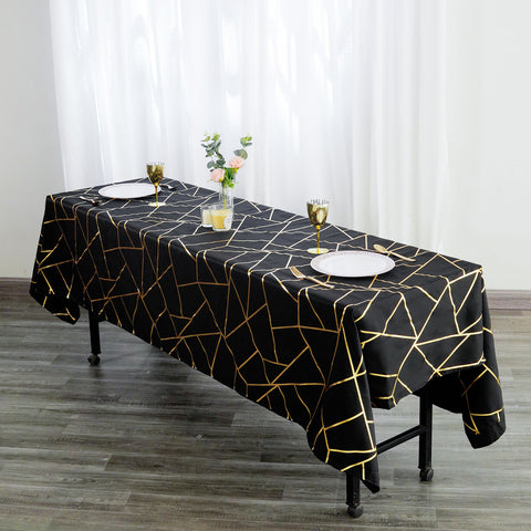 60x102 in Geometric Design Polyester Rectangle Tablecloth