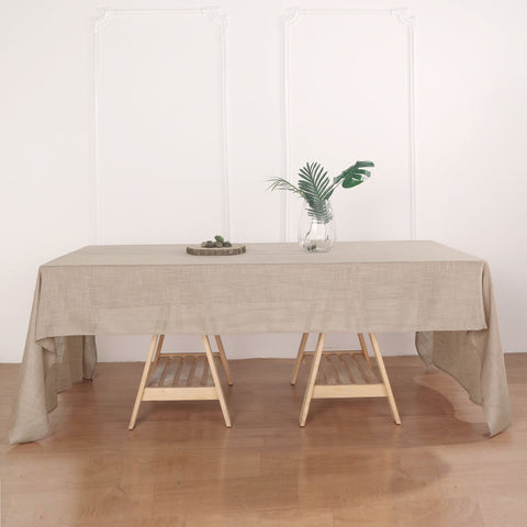 60"x126" Rectangular Premium Faux Burlap Polyester Tablecloth