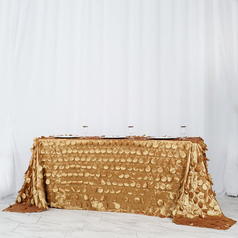 90" x 132" Raised Petals on Taffeta Rectangular Tablecloth
