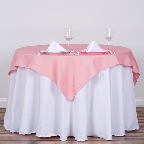 54 x 54 inch Rose Quartz Pink Square Polyester Tablecloth