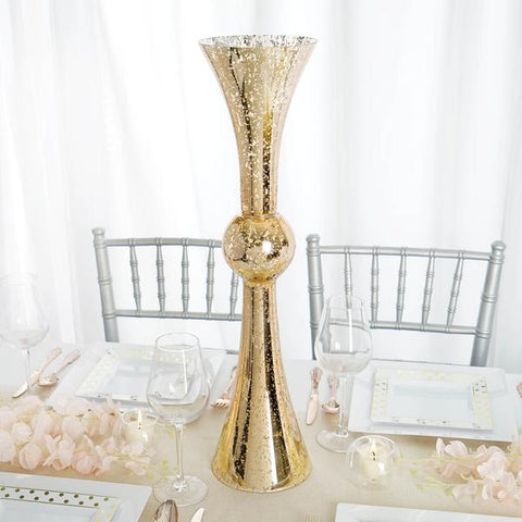 24 in tall Glass Trumpet Centerpiece Vases