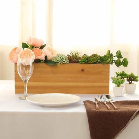 Natural Wood Rustic Planter Box Holders Centerpieces
