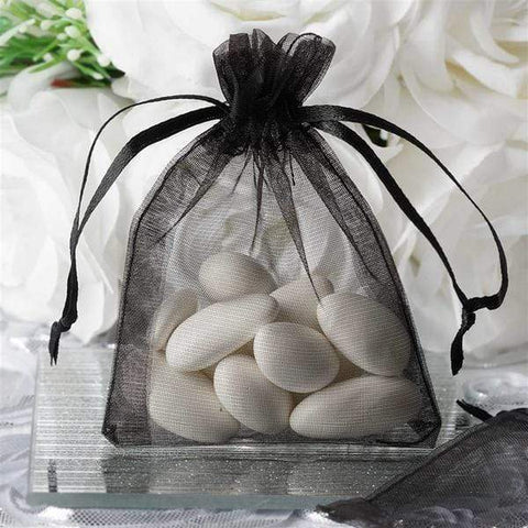 10 Black 3x4" Sheer Organza Favor Bags