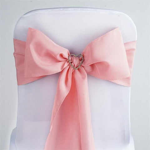 Rose Quartz Pink Polyester Chair Sashes