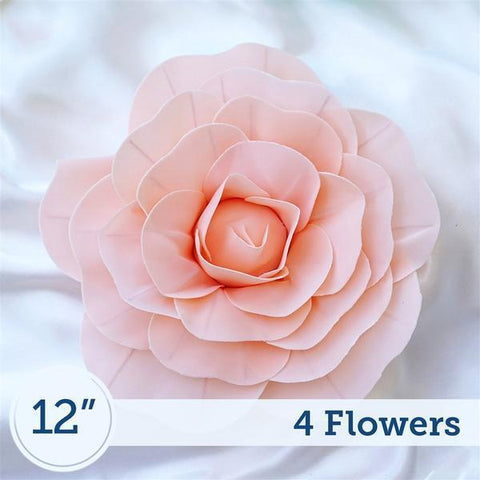 12" wide Blush Foam Large Roses for Flower