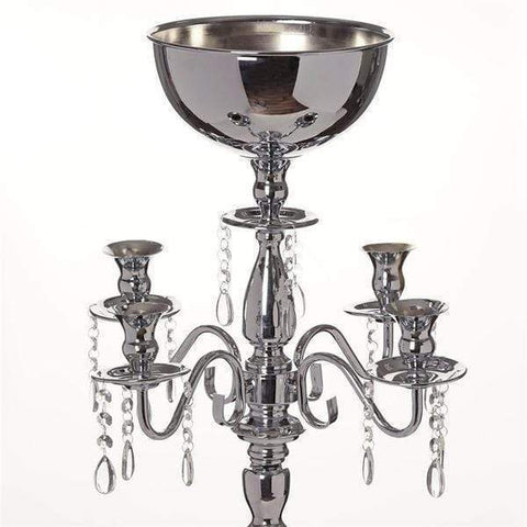 Silver 33" tall Metal Candle Holder Centerpiece