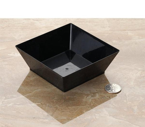 10 oz. Black Plastic Square Disposable Bowls