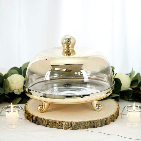 11 in tall Round Ombre Glass Cake Stand with Cover