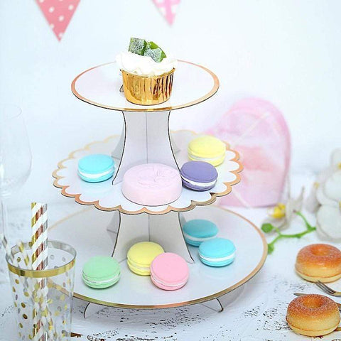3 Tier Cardboard Cupcake Stand Dessert Holder Set