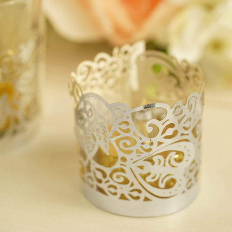 20 pcs Laser Cut Decorative Votive Candle Holder Wraps