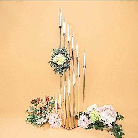 Candelabra Candle Holder Centerpiece with Glass