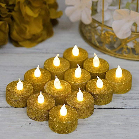 Glittered LED Battery Operated Votive Candles Lights