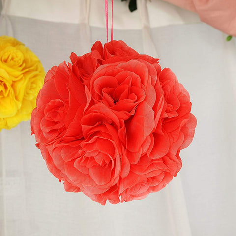 2 pcs 7" wide Silk Roses Kissing Balls