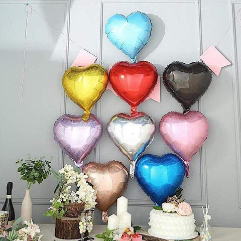 2 pcs 15 in long Hearts Mylar Foil Balloons