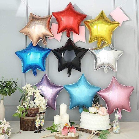 2 pcs 16 in long 4D Stars Mylar Foil Balloons