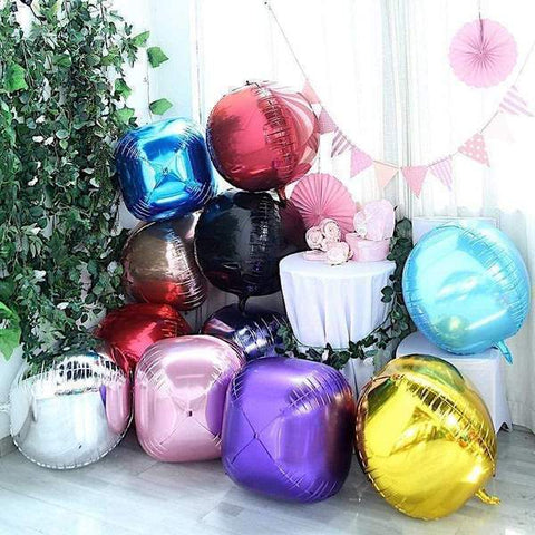 2 pcs 24 in long 4D Round Balls Orbs Mylar Foil Balloons
