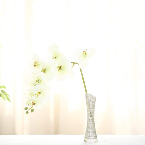 2 pcs 40 in tall Artificial Faux Silk Orchid Flowers Sprays Stems