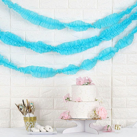 3" x 28 ft Extra Long Ruffled Tissue Paper Garlands