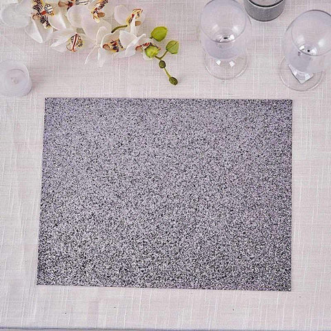 Rectangle Glittered Faux Leather Placemats