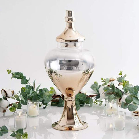 18" tall Ombre Glass Apothecary Jar with Lid