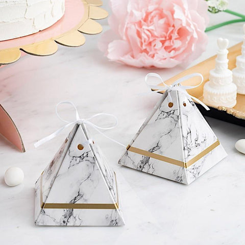 25 Candy Wedding Favor Boxes with Satin Ribbons