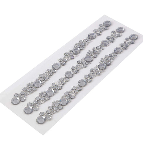 3 strips 5" long Diamond Self-Adhesive Stickers Gems