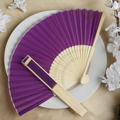 Hand Held Silk Folding Fan Wedding Favor