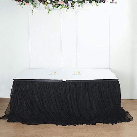 Dual Layer Tulle with Satin Table Skirt