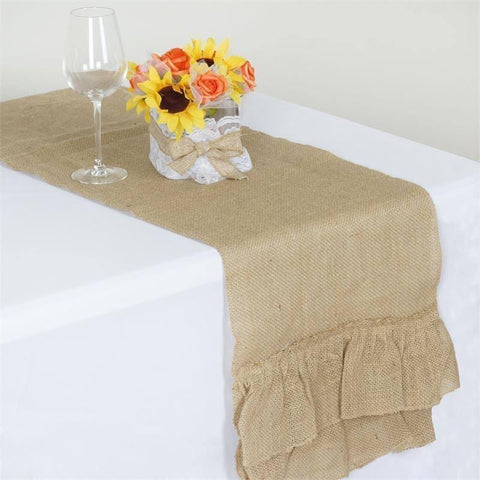 14x108 in Burlap Table Top Runner Wedding Party Linens