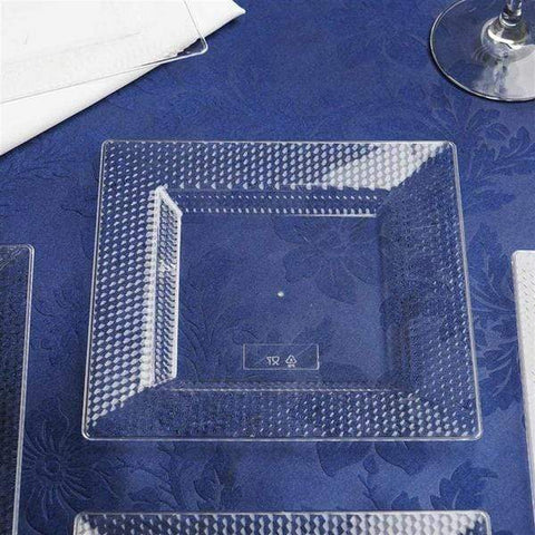 10 pcs Disposable Square Clear Plastic Dessert Plates with Honeycomb