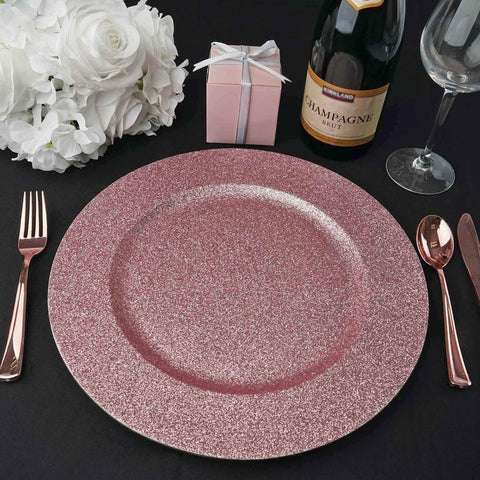 24 pcs 13" Glitter Round Charger Plates