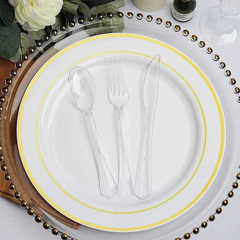 Elegant Plastic Disposable Forks Spoons Knives Set
