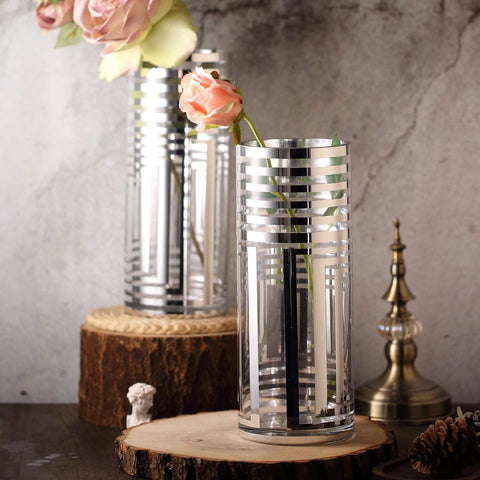 Glass Vases with Stripes Centerpieces