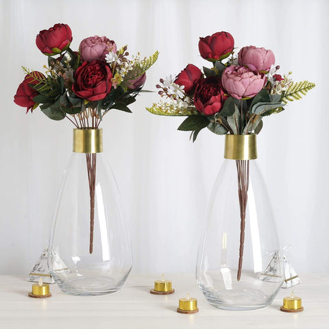 2 pcs 14 in tall Top Glass Bottles Jar Vases