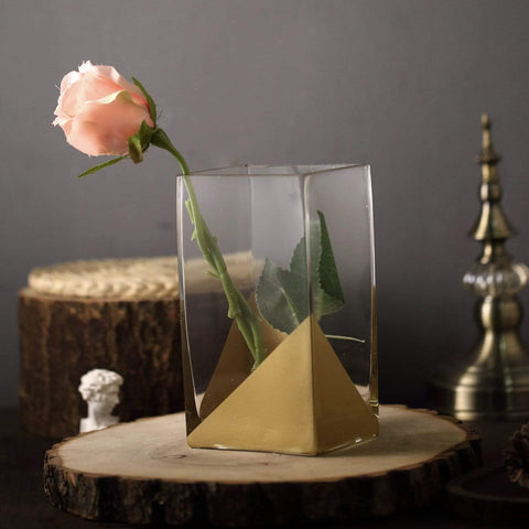 Glass Vases with Gold Spray