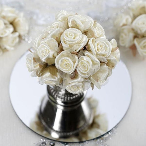  Ivory Mini Craft Roses with Bendable Wire
