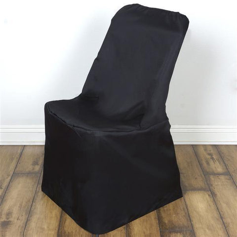 Black Lifetime Polyester Folding Chair Cover