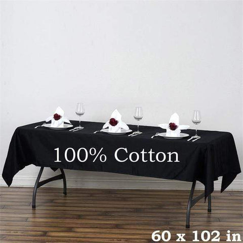 60" x 102" Rectangular Cotton Wedding Tablecloth Linens