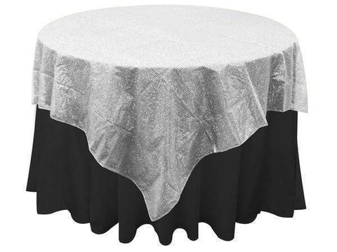 72 x 72 inches Pinstriped Glitter on Organza Table Overlays