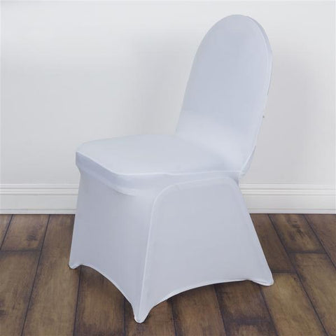 White Ruched Back Spandex Banquet Chair Cover