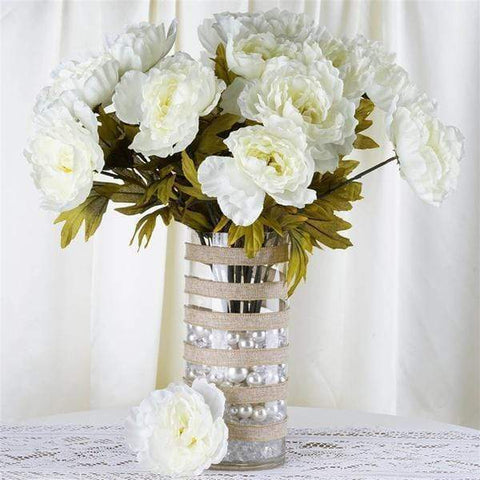 Cream Extra Large Silk Peony Flowers