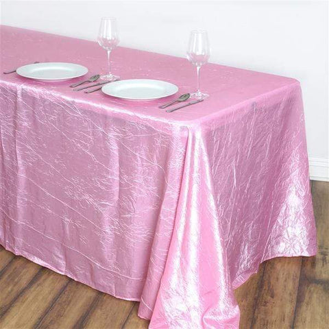 Pink Crinkle Taffeta Tablecloth 90x132"