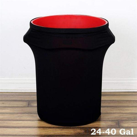 Black Round Stretchable Spandex Trash Can Cover