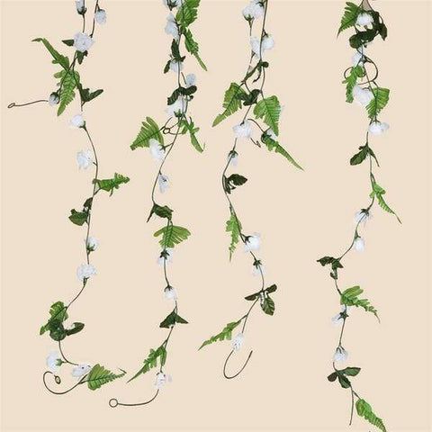 Mini Silk Rose Garlands - White