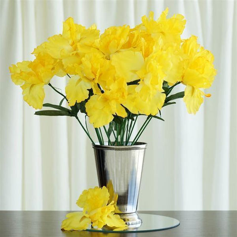 60 Yellow Silk Iris Flowers
