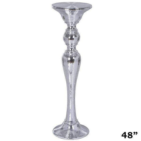 Silver 48" tall Mirror Mosaic Wedding Column