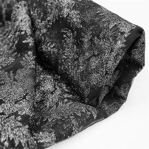 54 inch x 4 yards Black Embroidered Tulle Fabric Bolt