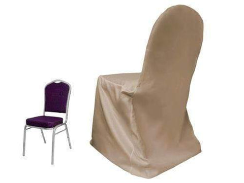 Toffee Lamour Matte Satin Crown Back Chair Cover